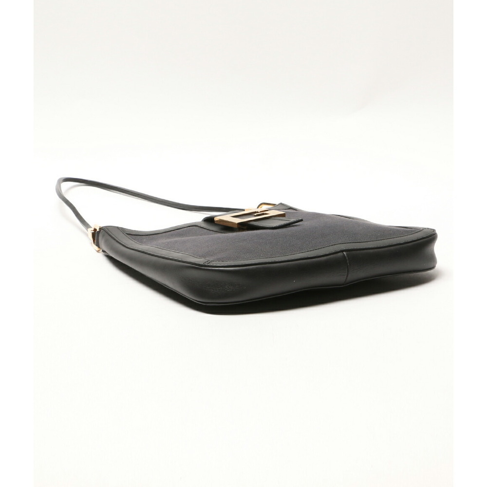 Gucci black canvas leather shoulder bag prominent square G logo - Picture 4 of 6